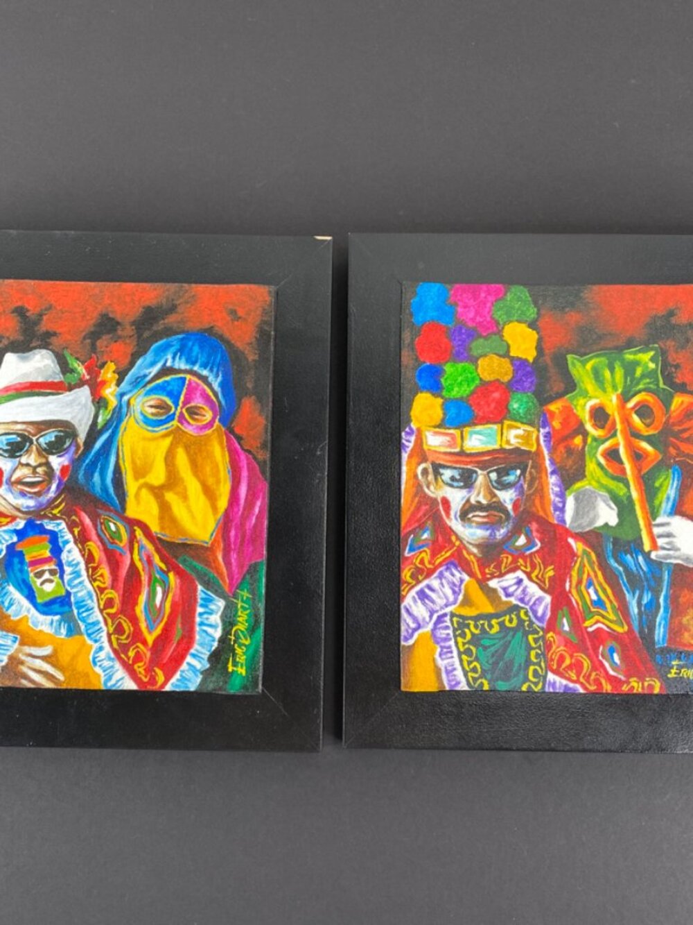 Carnaval de Barranquilla Oil Paintings Set of 2